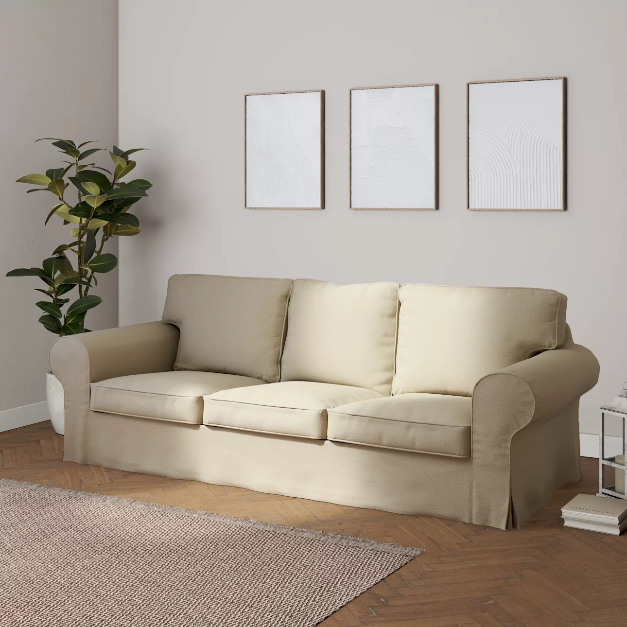 Bezug für Ektorp 3-Sitzer Sofa nicht ausklappbar, hellbeige, Sofabezug für günstig online kaufen