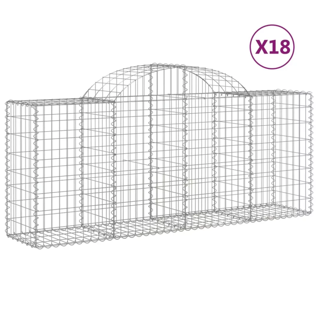 Vidaxl Gabionen Mit Hochbogen 18 Stk. 200x50x80/100cm Verzinktes Eisen günstig online kaufen