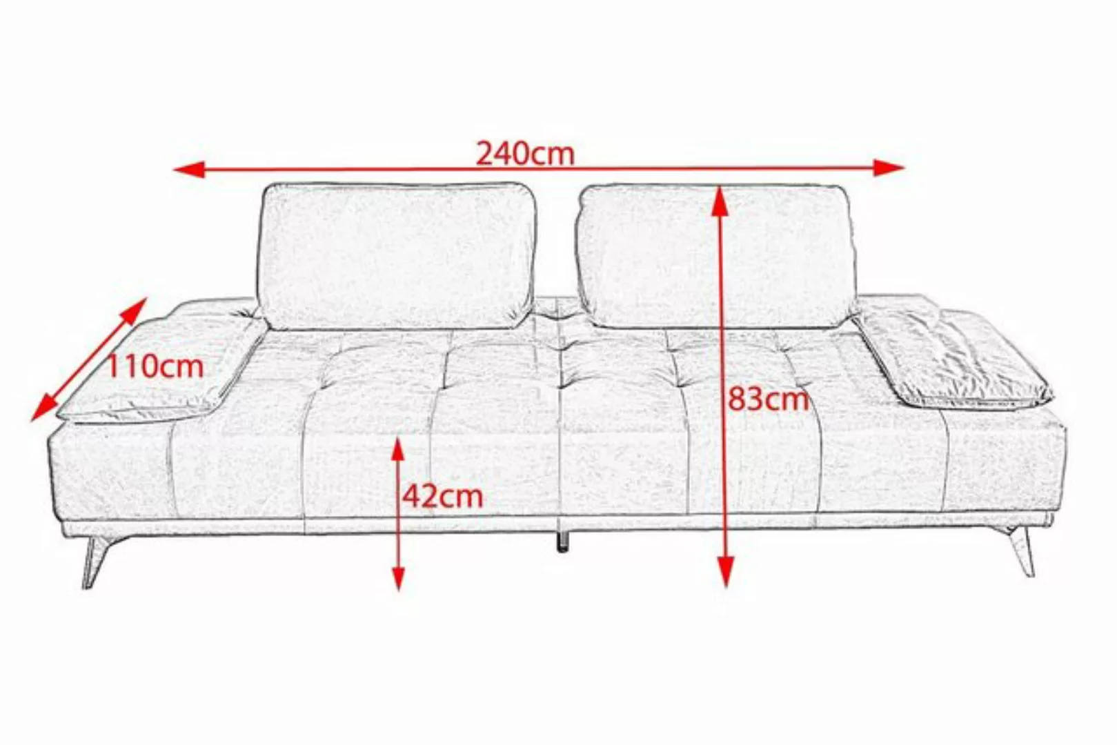 KAWOLA Schlafsofa WIOLO, Sofa Daybed Leder mit o. ohne Hocker versch. Farbe günstig online kaufen