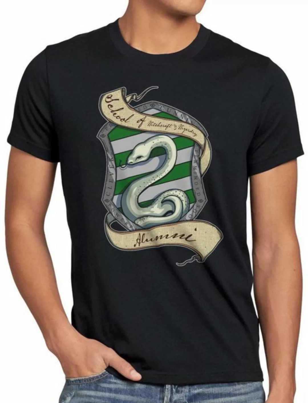 style3 Print-Shirt Herren T-Shirt Haus Schlange Hut schule zauberei wasser günstig online kaufen