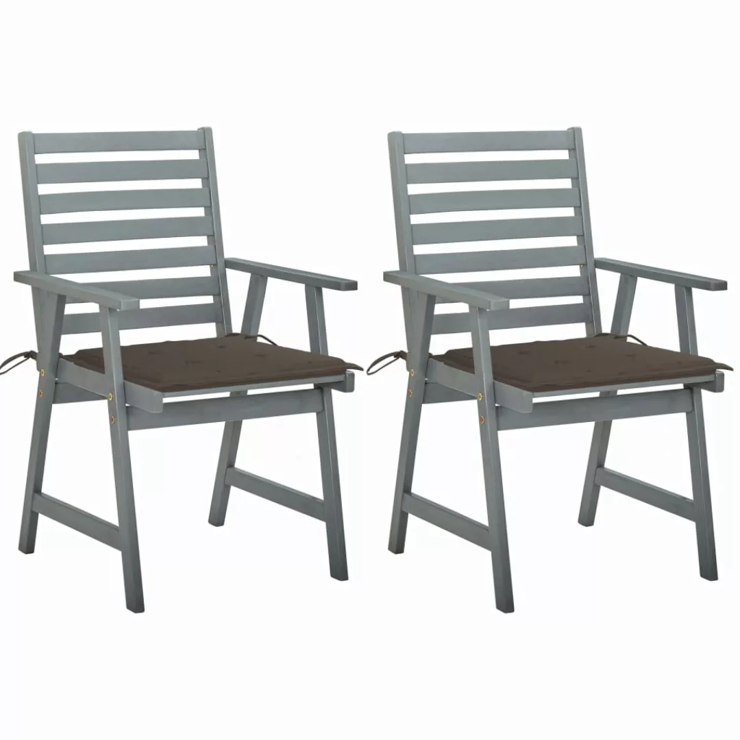 Garten-essstühle Mit Kissen 2 Stk. Massivholz Akazie günstig online kaufen