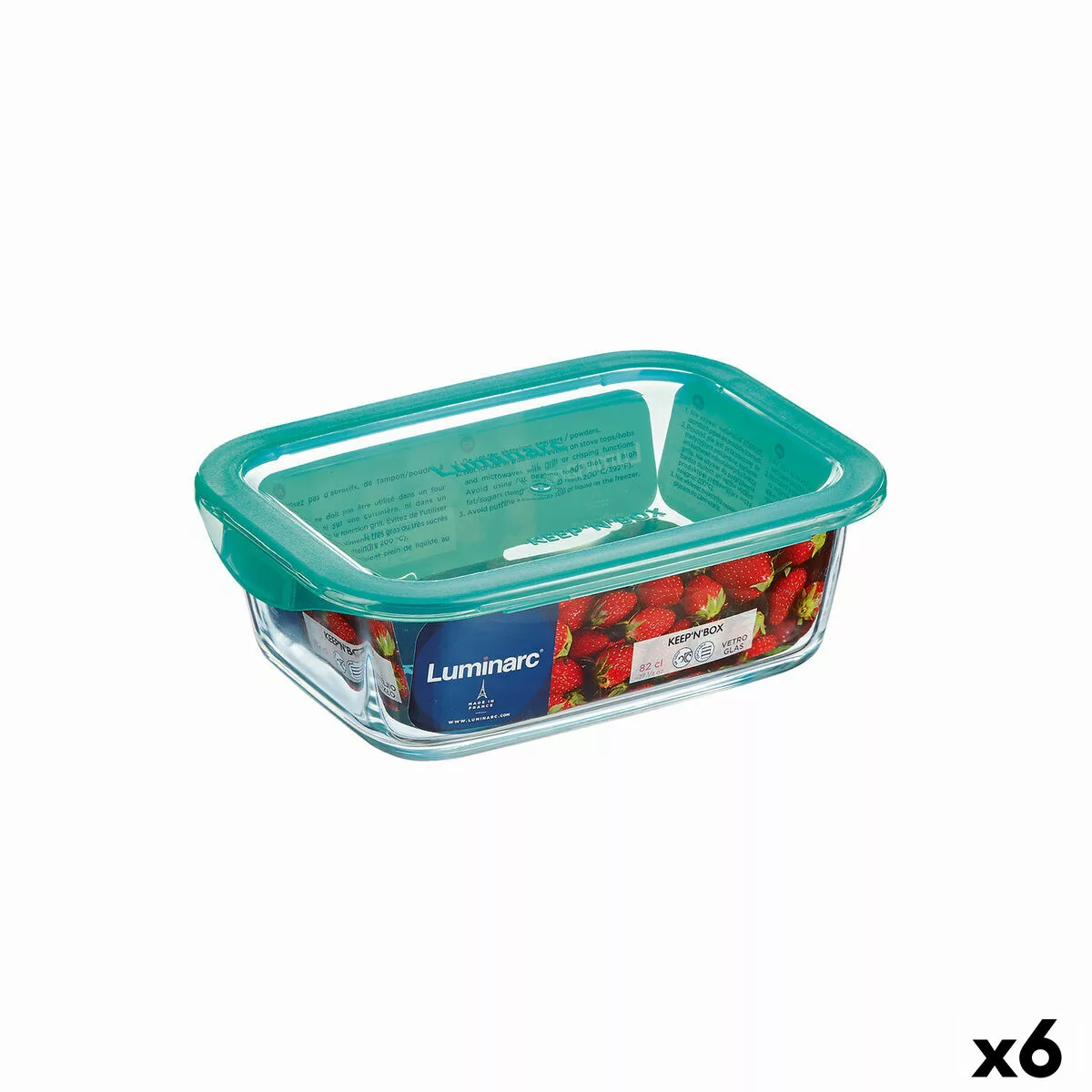 Rechteckige Lunchbox Mit Deckel Luminarc Keep'n Lagon Türkis 1,97 L 22 X 15 günstig online kaufen