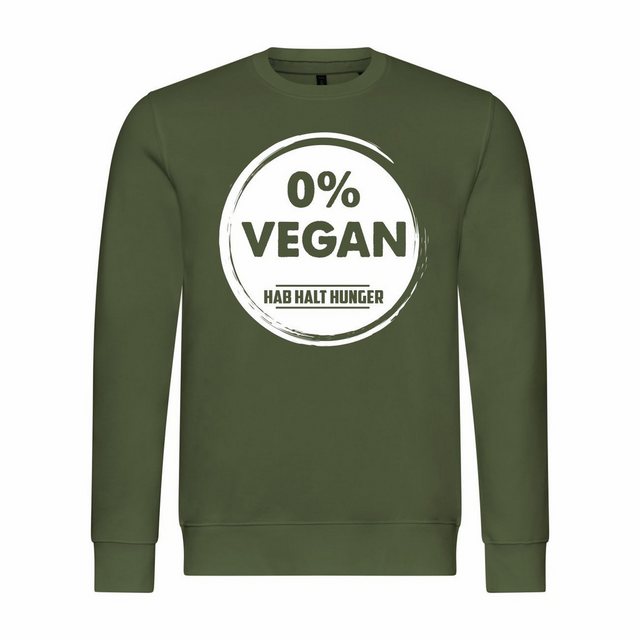 deinshirt Rundhalspullover Herren Pullover Null Prozent VEGAN Mit Print Mot günstig online kaufen