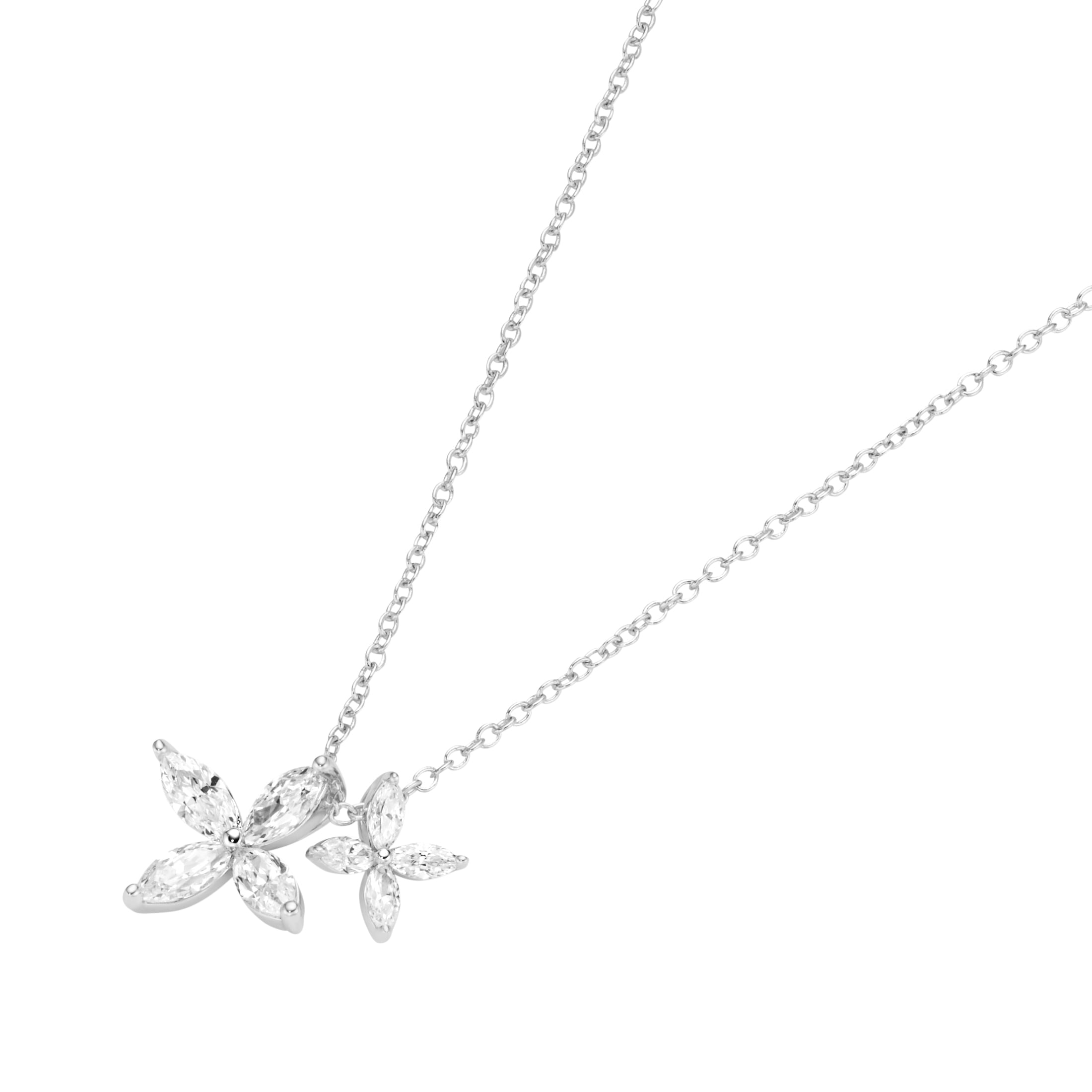 Smart Jewel Kette mit Anhänger "mit Blüten, Zirkonia Steine, Silber 925" günstig online kaufen