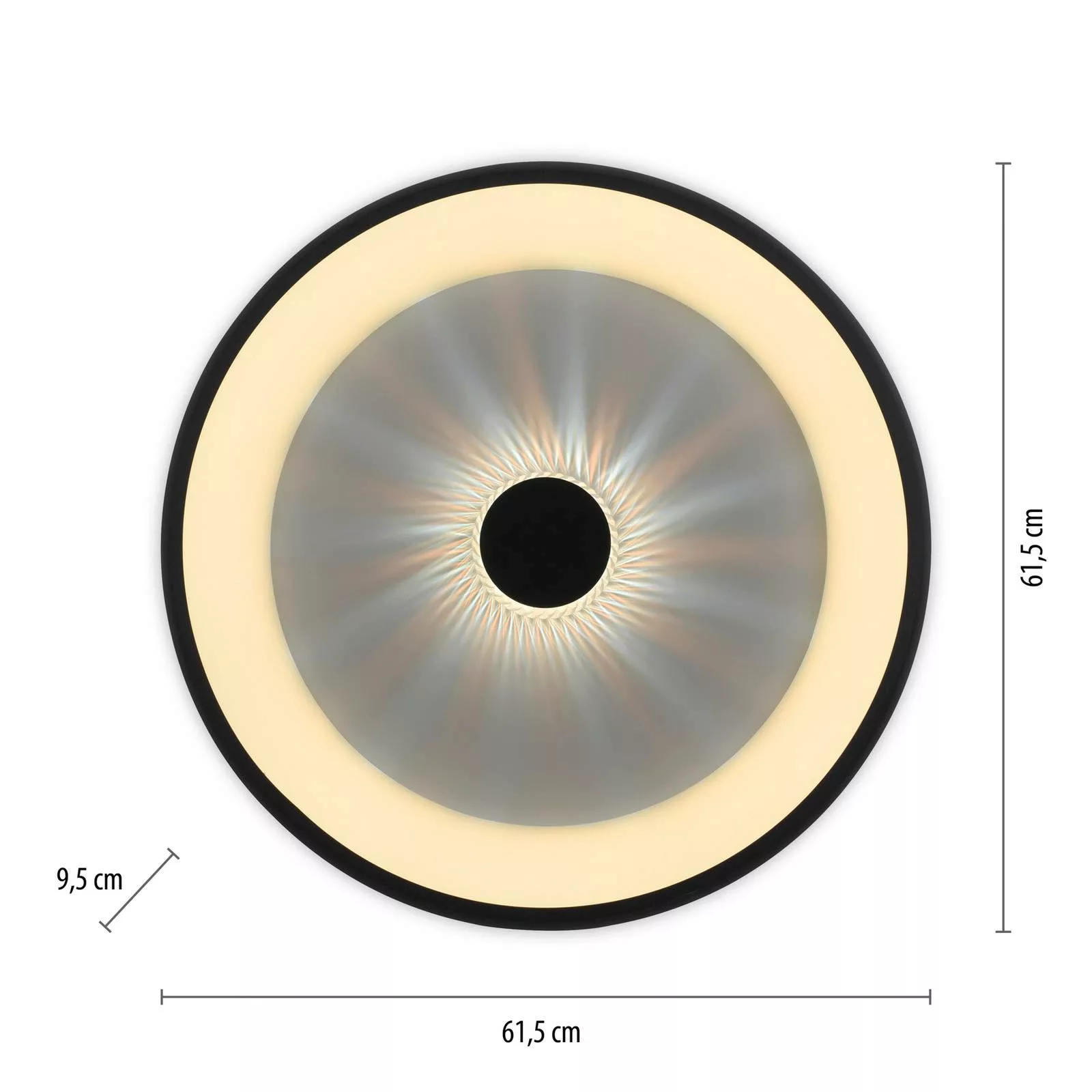 LED-Deckenleuchte Vertigo, CCT, Ø 61,5 cm, schwarz günstig online kaufen