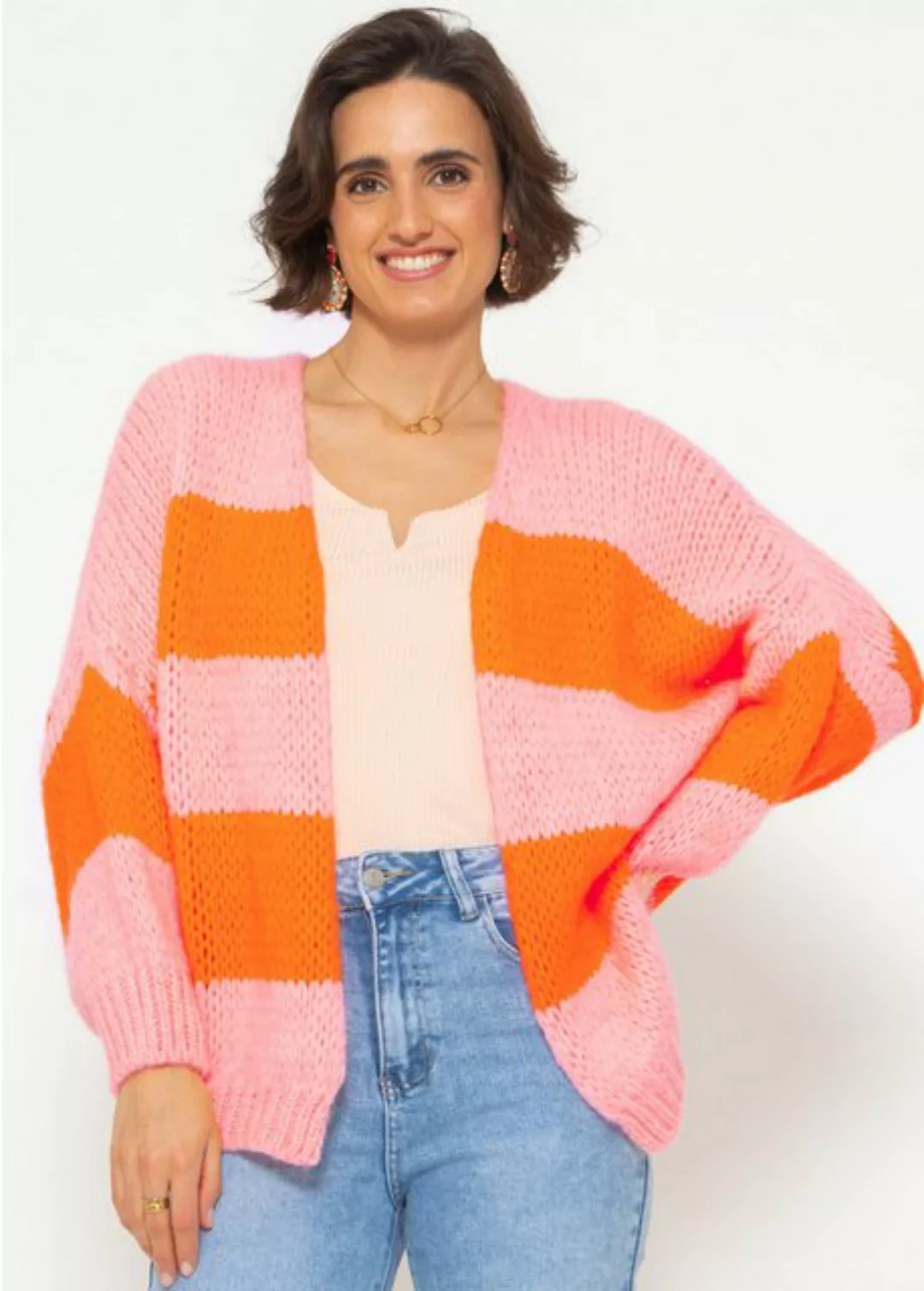 SASSYCLASSY Cardigan Oversize Strickjacke Damen aus weichem Grobstrick Läss günstig online kaufen