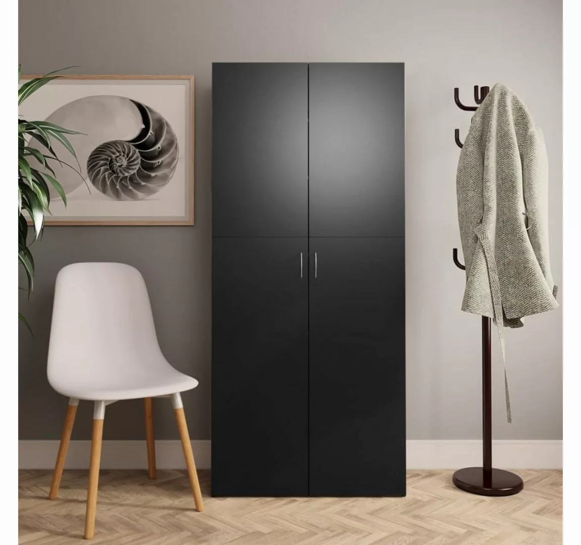 furnicato Schuhschrank Schwarz 80x35,5x180 cm Holzwerkstoff günstig online kaufen