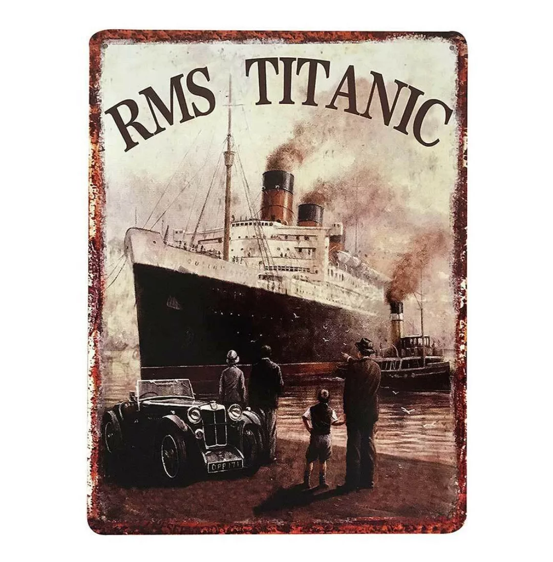 Blechschild R.M.S. TITANIC 1912 Vintage Dekoschild Nostalgie Antik-Stil 40x günstig online kaufen