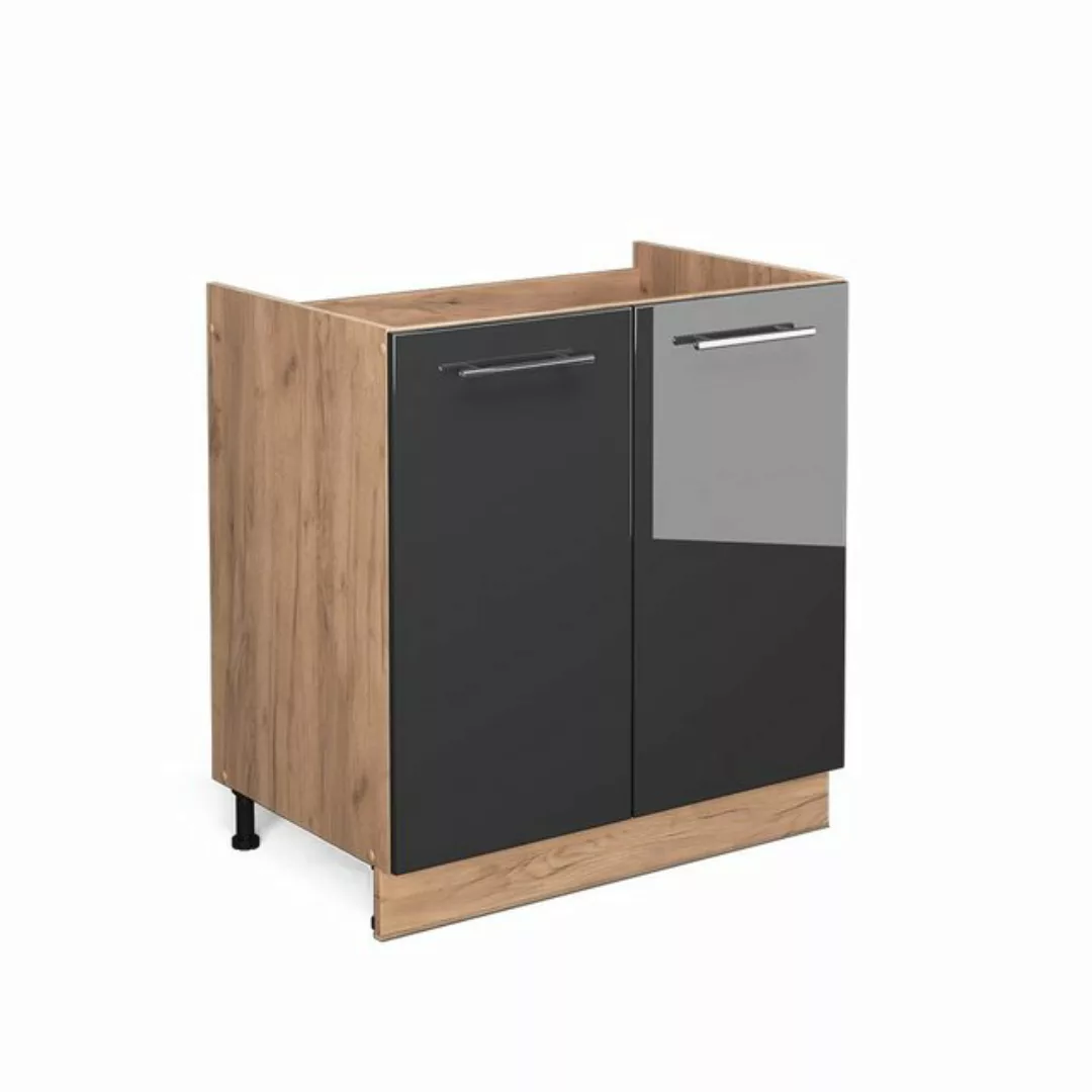 Vicco Spülenunterschrank Küchenunterschrank 80 cm Fame-Line Goldkraft Anthr günstig online kaufen