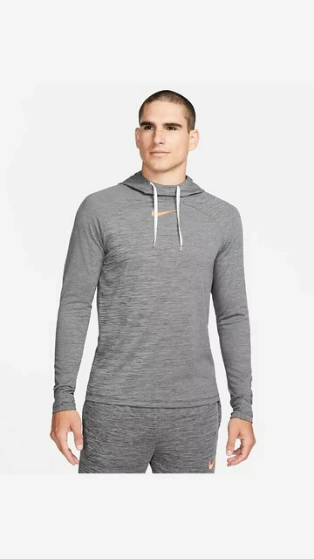 Nike Trainingskapuzenpullover DF Academy Herren Hoodie - grau-meliert/orang günstig online kaufen