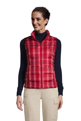 Gemusterte Daunenweste, Damen, Größe: XS Normal, Rot, by Lands' End, Tiefro günstig online kaufen