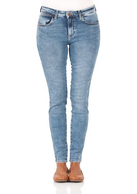 Wrangler Damen Jeans Skinny Fit - Blau - Water Blue günstig online kaufen