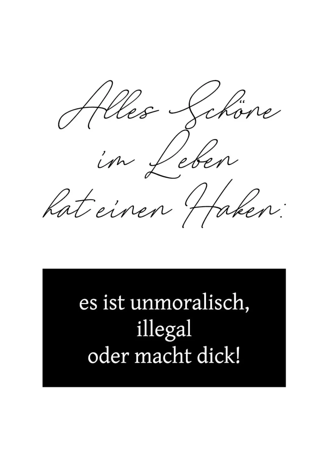 queence Wanddekoobjekt "Alles Schöne im Leben hat einen Haken: ...", Schrif günstig online kaufen