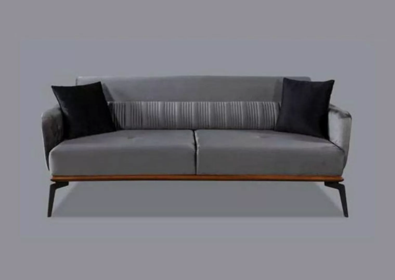 JVmoebel 3-Sitzer Luxus Sofa 3 Sitz Couch Holz Möbel Dreisitzer Grau Couche günstig online kaufen