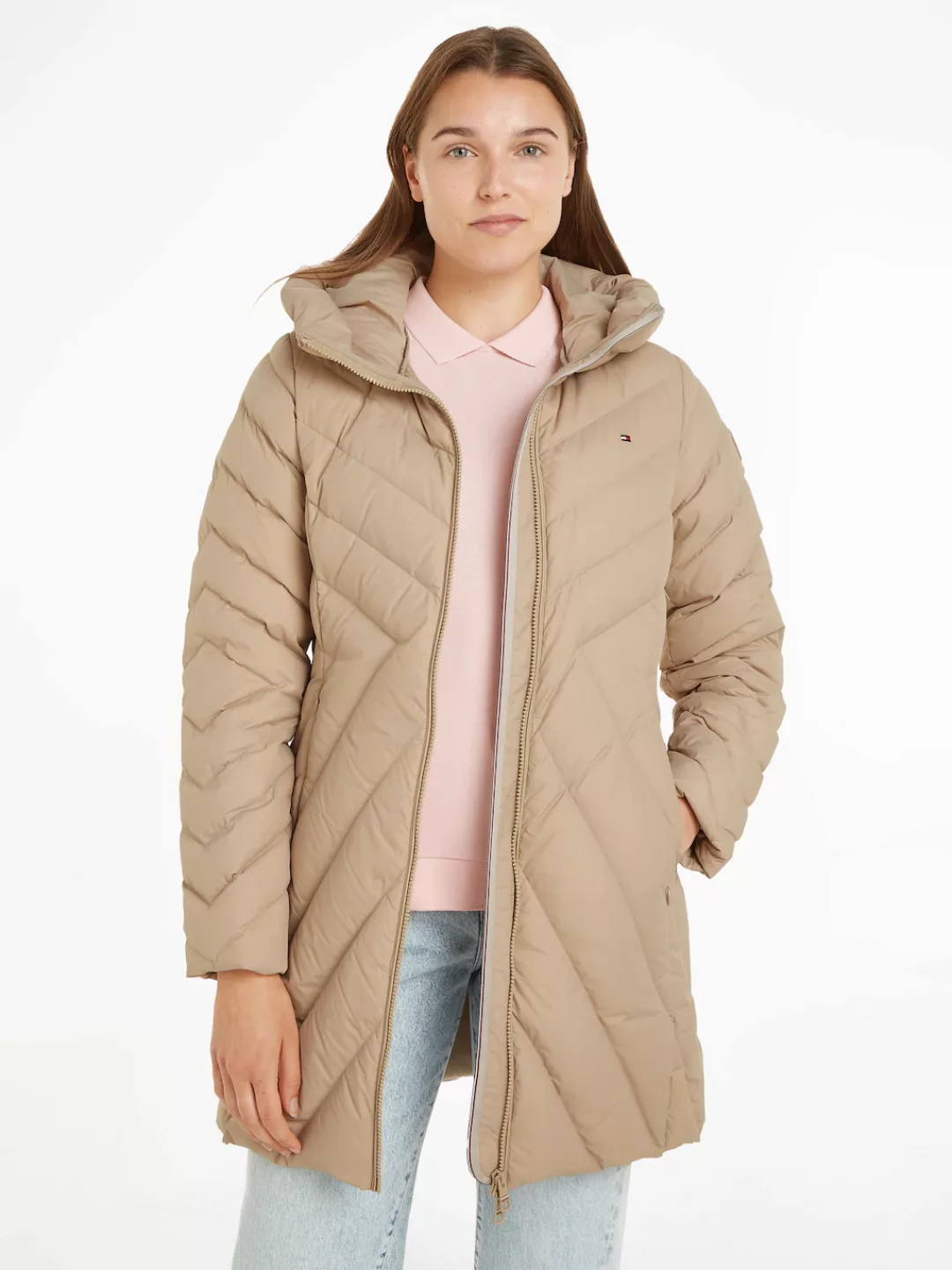 Tommy Hilfiger Steppmantel CHEVRON MW PADDED COAT mit mittelstarker Wattier günstig online kaufen