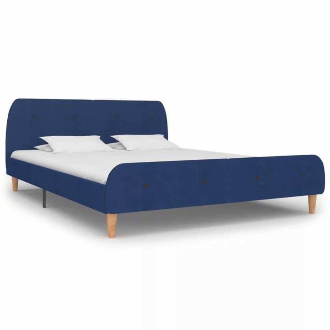 furnicato Bett Bettgestell Blau Stoff 160x200 cm günstig online kaufen