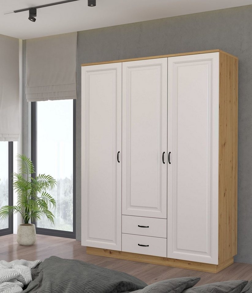 Küchen-Preisbombe Kleiderschrank Stilo Garderobenschrank 180 cm Landhaus We günstig online kaufen