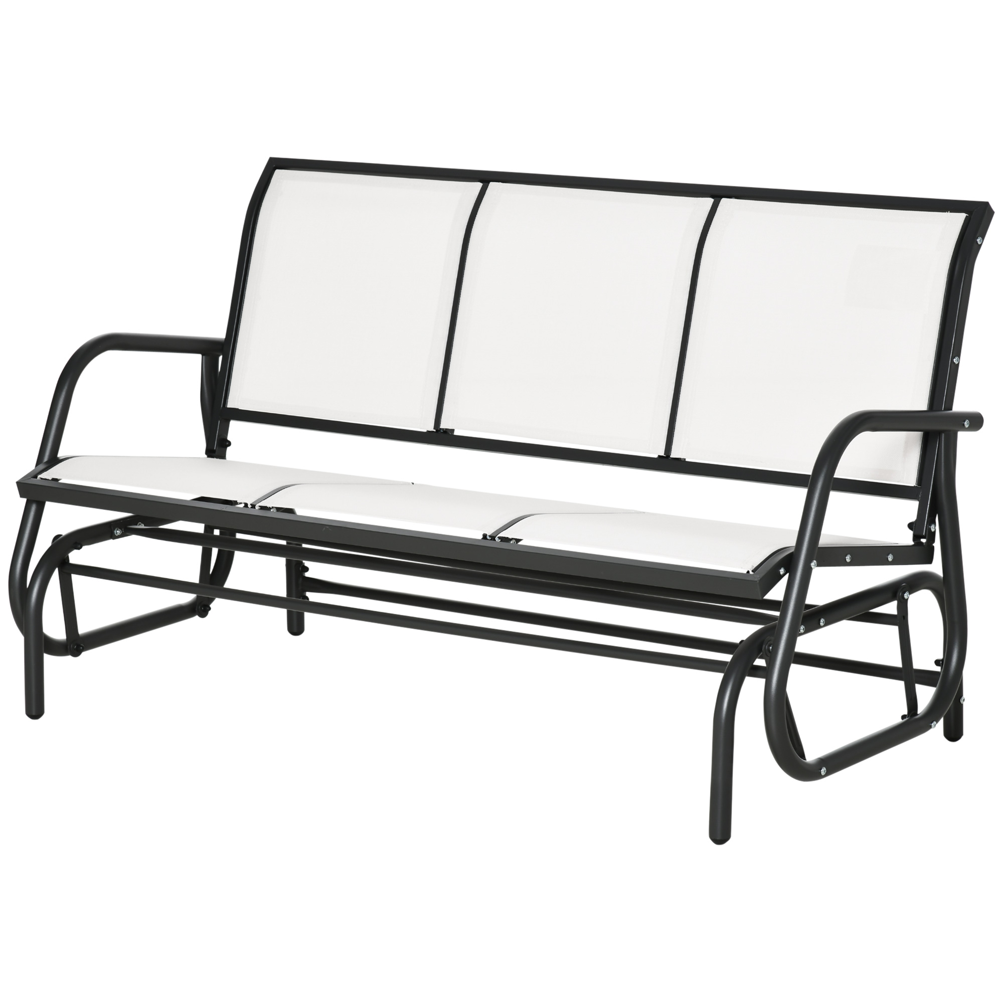 Outsunny Garten-Schaukelbank für 3 Personen aus Metall und atmungsaktivem N günstig online kaufen