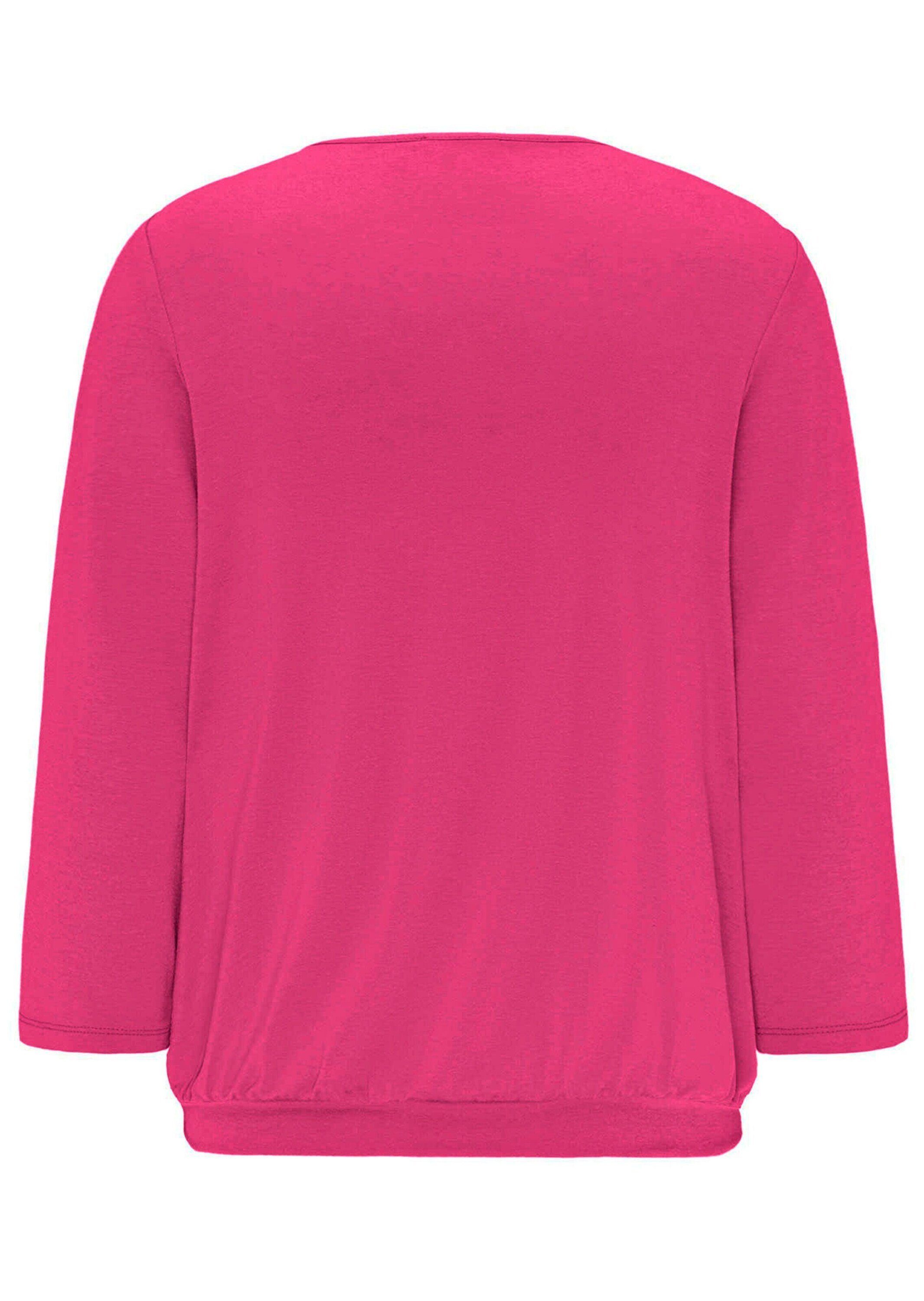GOLDNER Kurzarmbluse Kurzgröße: Chiffon-Shirt gelb, Rundhals günstig online kaufen