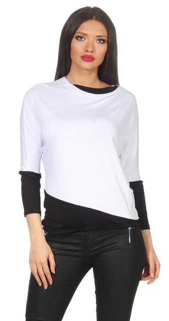 Mississhop Kurzarmshirt Damen 2 in 1 Optik T-Shirt Kurzarmshirt M.305 günstig online kaufen
