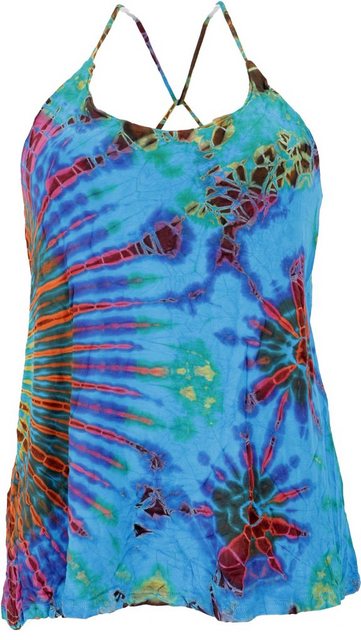 Guru-Shop T-Shirt Batik Hippie Top - türkis Hippie, alternative Bekleidung, günstig online kaufen