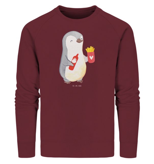 Mr. & Mrs. Panda Longpullover Größe M Pinguin Pommes - Burgundy - Geschenk, günstig online kaufen