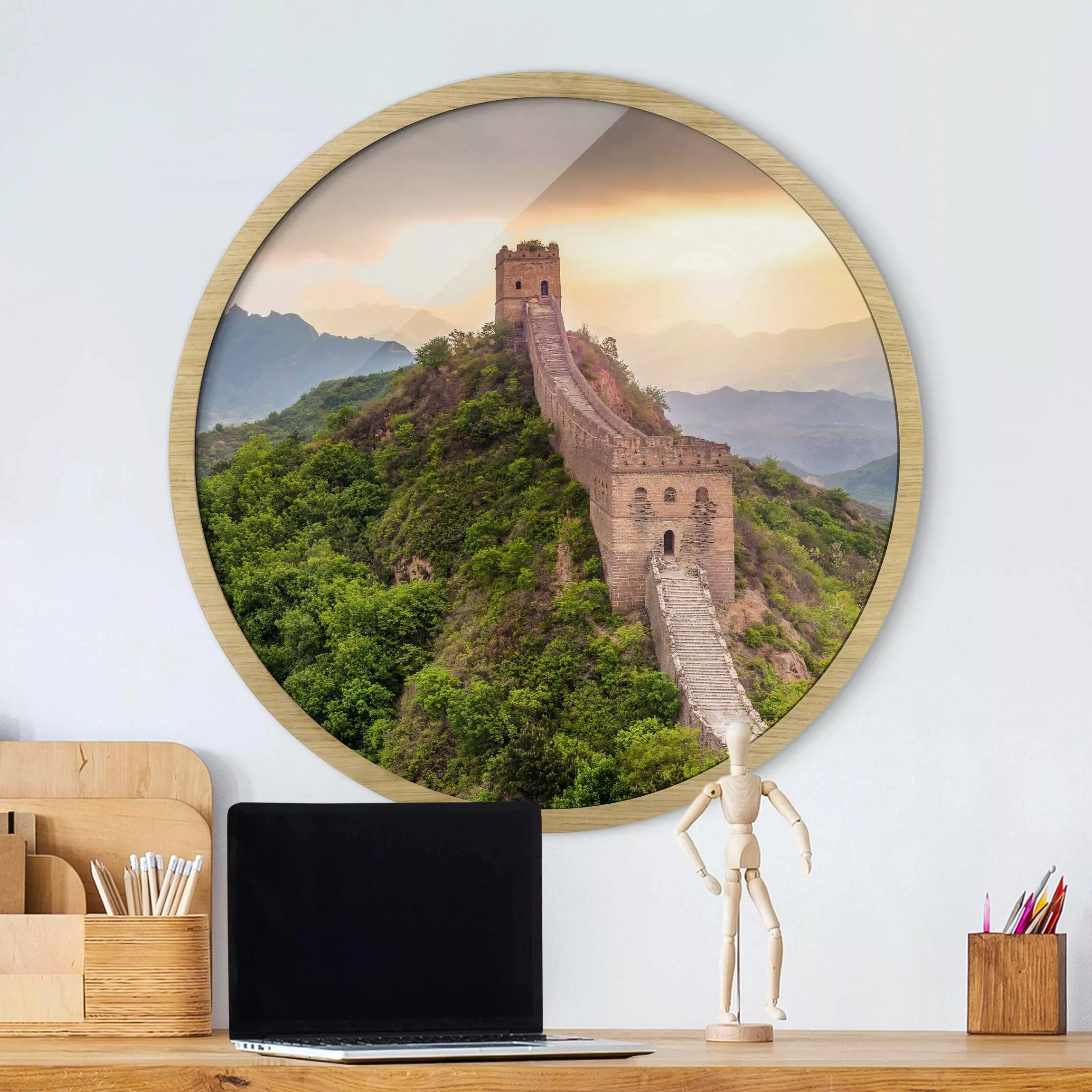 Rundes Gerahmtes Bild Die unendliche Mauer von China günstig online kaufen