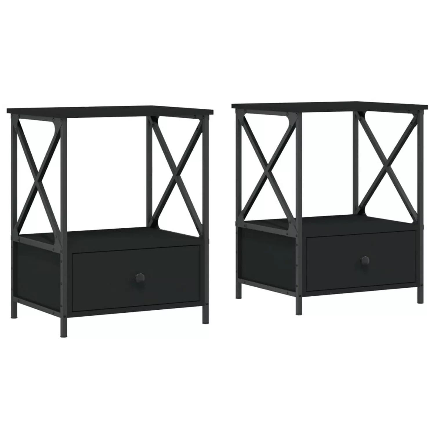 vidaXL Nachttische 2 Stk Schwarz 50x41x65 cm Holzwerkstoff günstig online kaufen