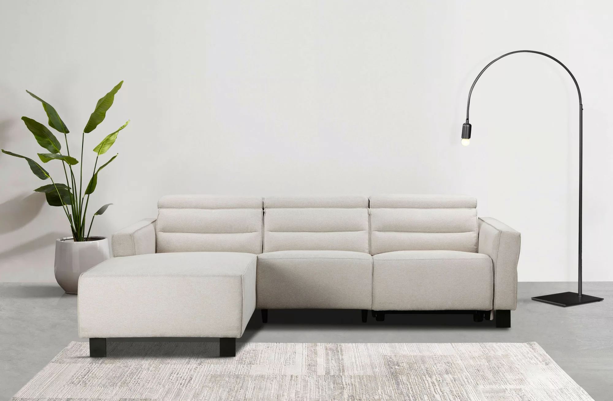 Places of Style Ecksofa »Carpari, L-Form, 263 cm, manuelle o. elektrische R günstig online kaufen