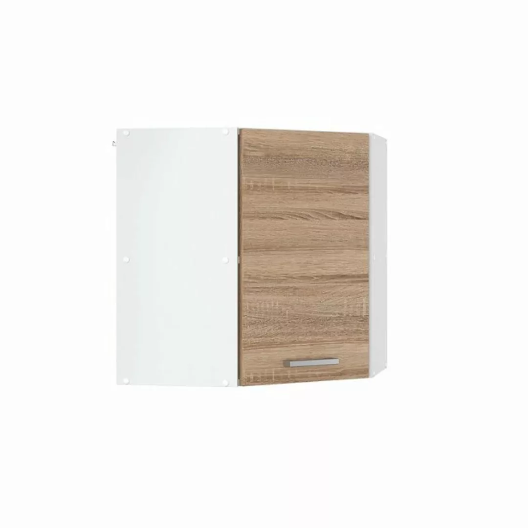 Vicco Schranksystem R-Line, Sonoma/Weiß, 57 cm Eckhängeschrank mit Tür günstig online kaufen