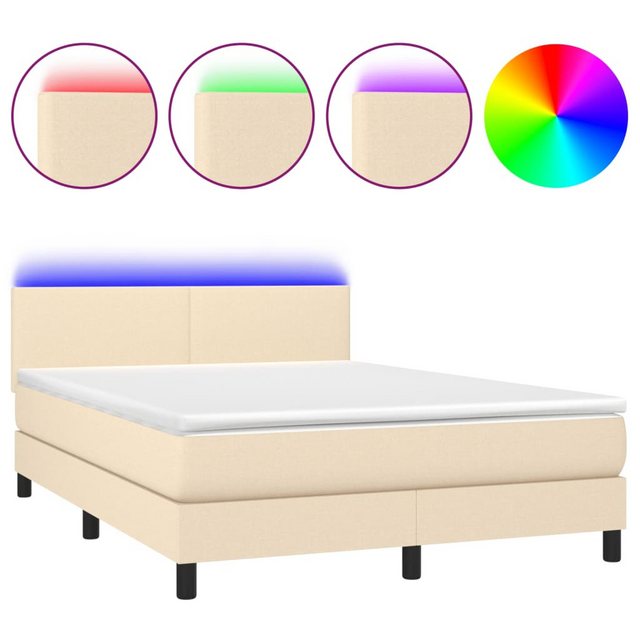 vidaXL Boxspringbett Bett Boxspringbett komplett mit Matratze & LED Stoff ( günstig online kaufen