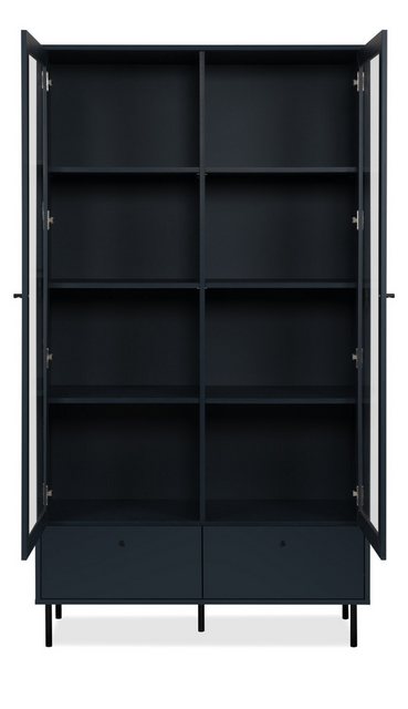 Furn.Design Vitrine Barina (Vitrinenschrank in dunklem blau, 100 x 183 cm) günstig online kaufen