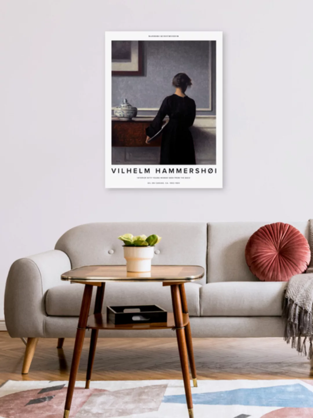Poster / Leinwandbild - Vilhelm Hammershøi: Interieur Mit Rueckenansicht Ei günstig online kaufen