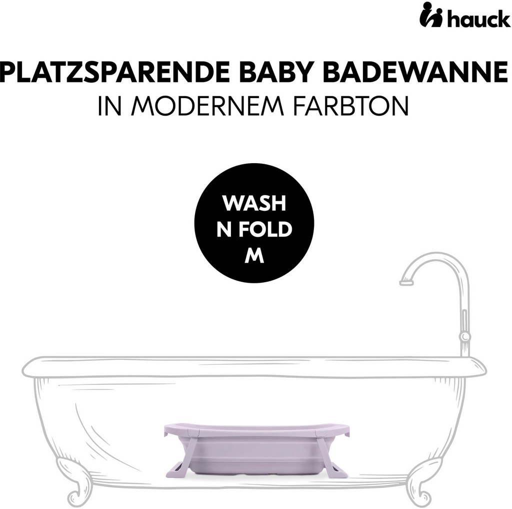 Hauck Babybadewanne »Wash N Fold M, Lavender«, Faltbadewanne mit Wassertemp günstig online kaufen