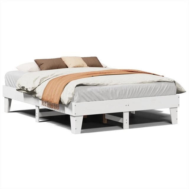 vidaXL Bett, Massivholzbett ohne Matratze Weiß 140x200 cm Kiefernholz günstig online kaufen