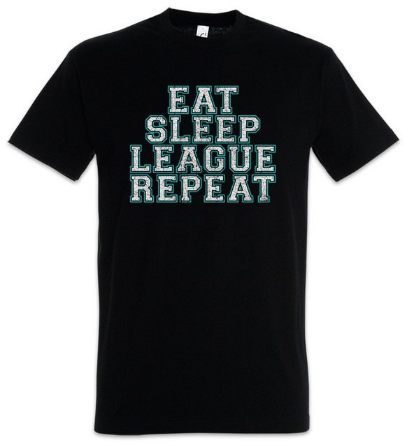 Urban Backwoods Print-Shirt Eat Sleep League Repeat Herren T-Shirt Gamer Ga günstig online kaufen