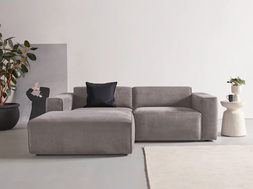 andas Ecksofa Noord, mit Kedernaht, Breite 234 cm, Cord, Struktur, Webstoff günstig online kaufen