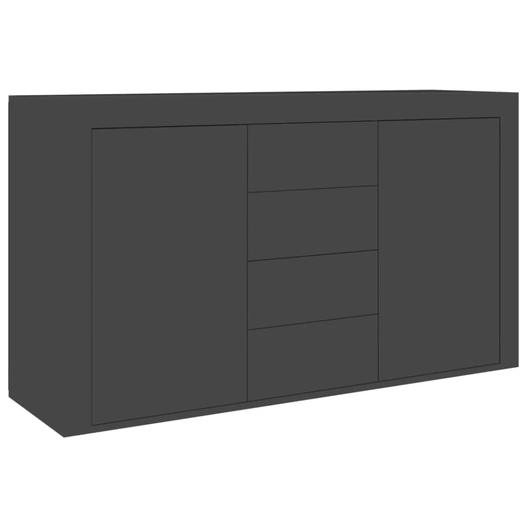 Sideboard Hochglanz-grau 120×36×69 Cm Spanplatte günstig online kaufen