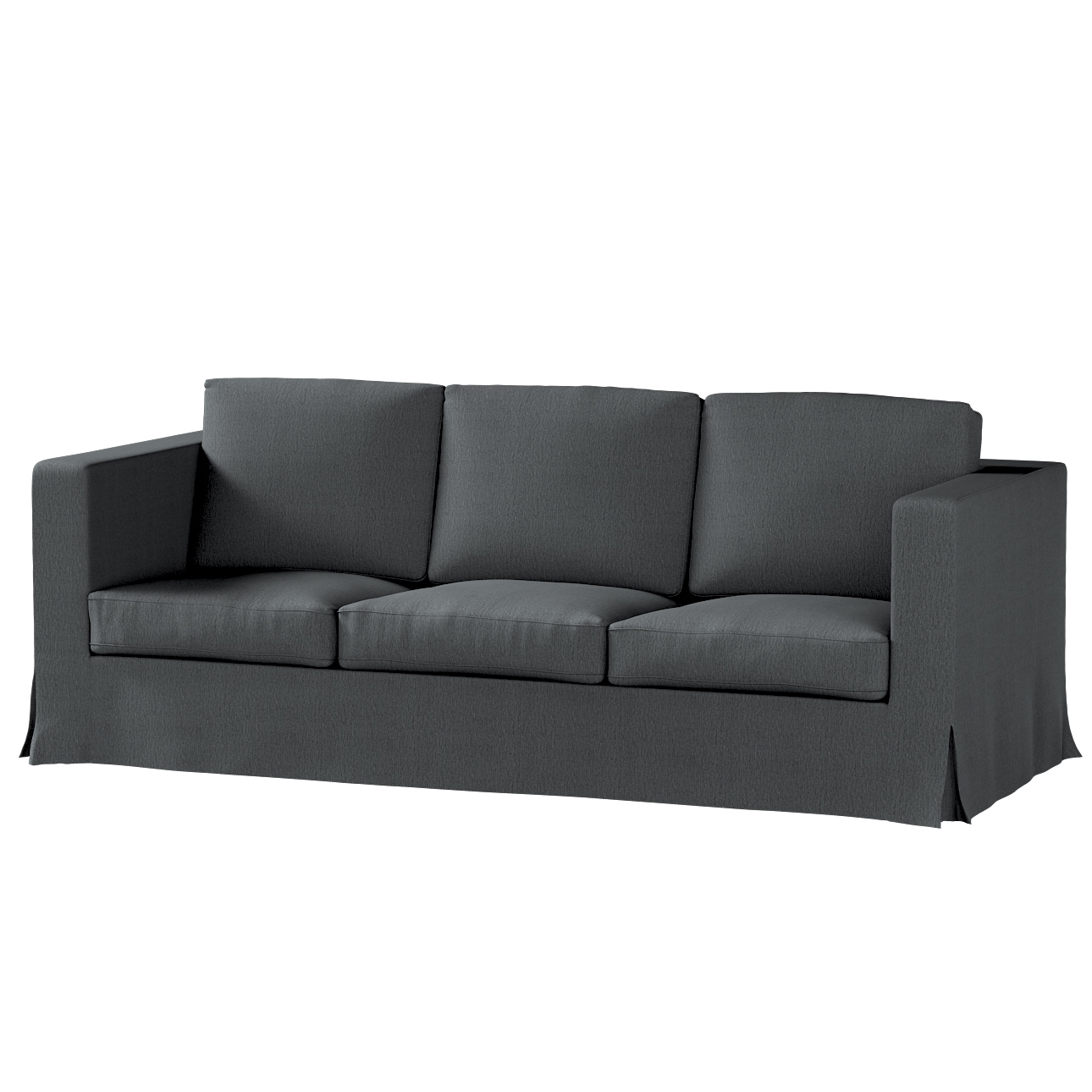 Bezug für Karlanda 3-Sitzer Sofa nicht ausklappbar, lang, stahlgrau, Bezug günstig online kaufen