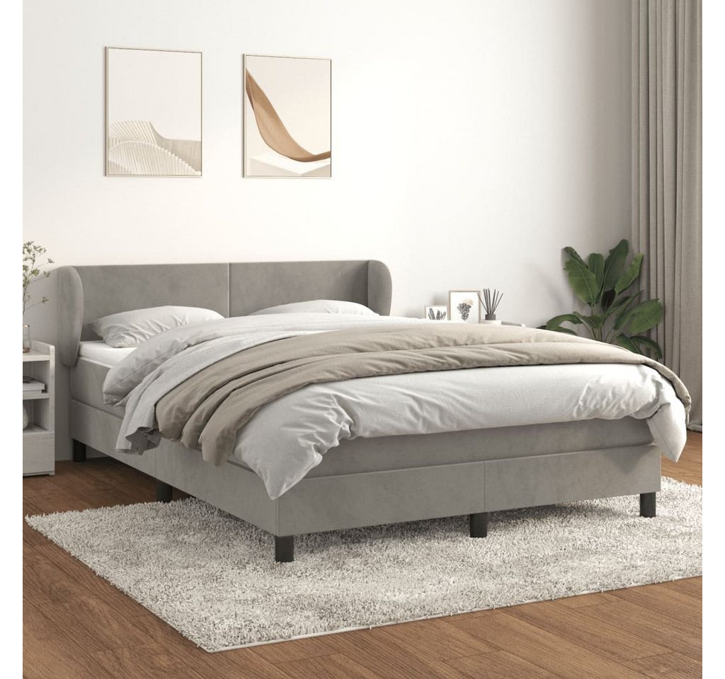 vidaXL Boxspringbett Boxspringbett mit Matratze Dunkelgrau 140x200 cm Samt günstig online kaufen