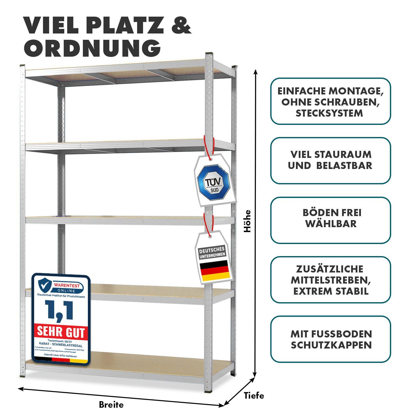 Kubus Schwerlastregal Sioux, 2er Set, Traglast günstig online kaufen