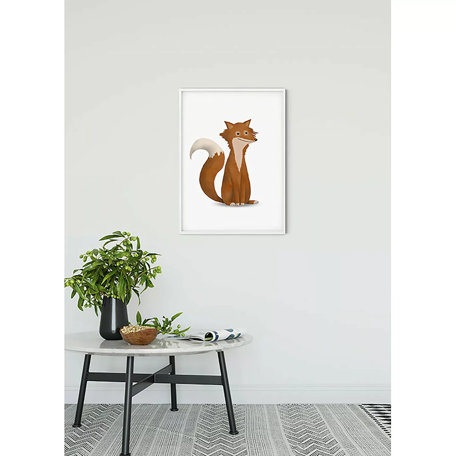 KOMAR Wandbild - Cute Animal Fox - Größe: 50 x 70 cm mehrfarbig Gr. one siz günstig online kaufen