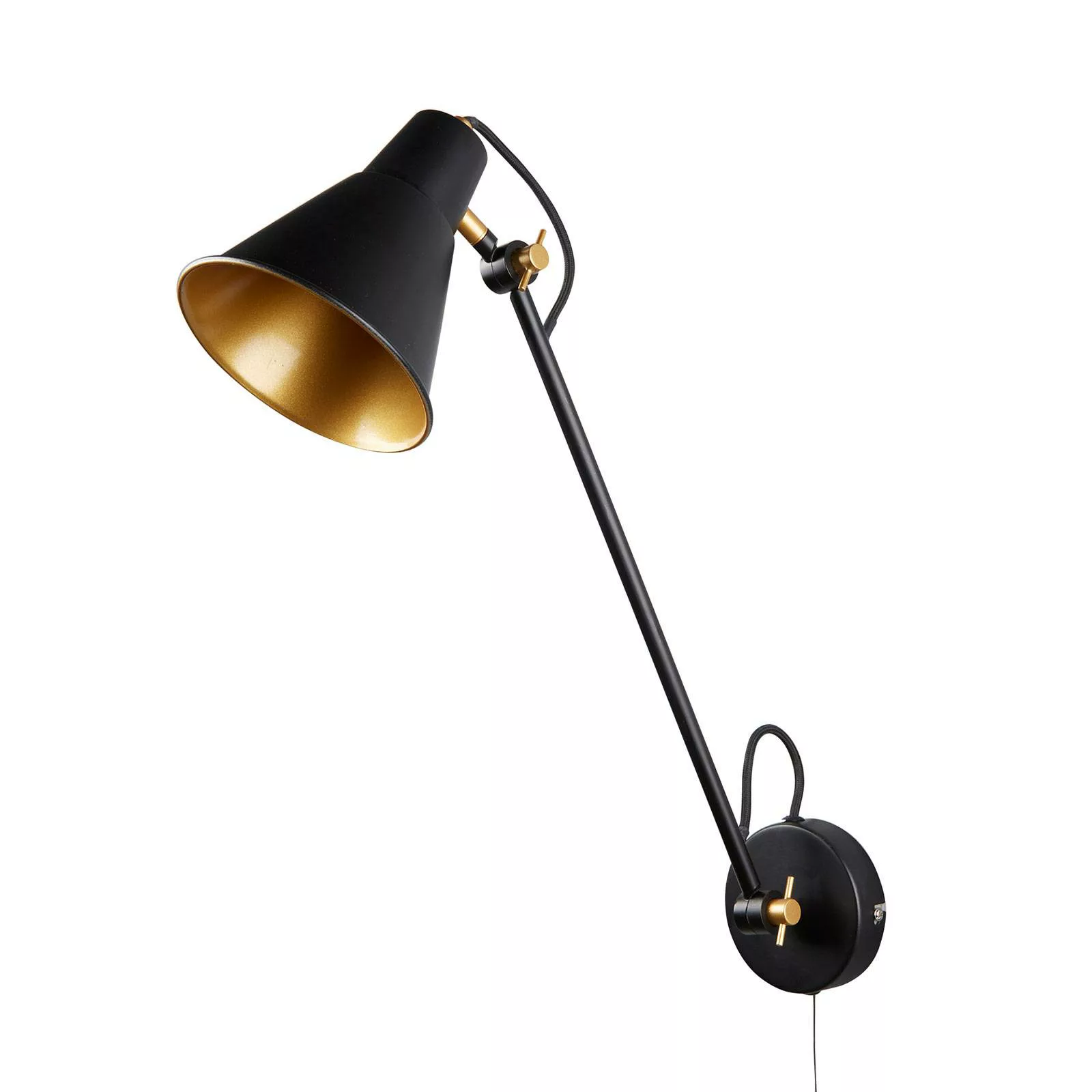 Wandlampe 6302 aus Metall, schwarz-gold günstig online kaufen