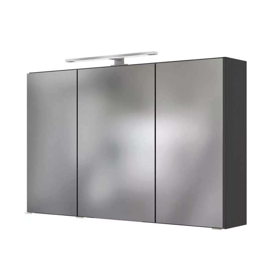 Bad Waschtisch mit Spiegelschrank Eiche Grau Optik (zweiteilig) günstig online kaufen
