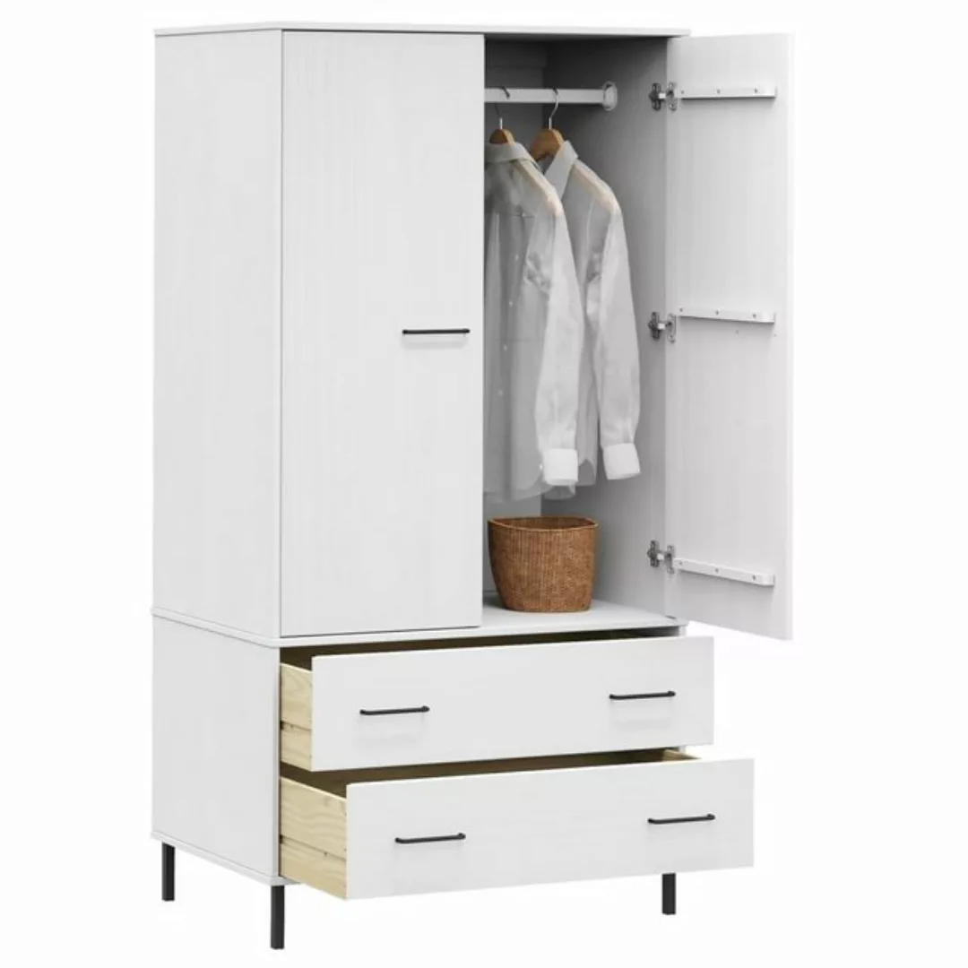 vidaXL Kleiderschrank Kleiderschrank OSLO Metallbeine Weiß 90x55x172,5 cm M günstig online kaufen