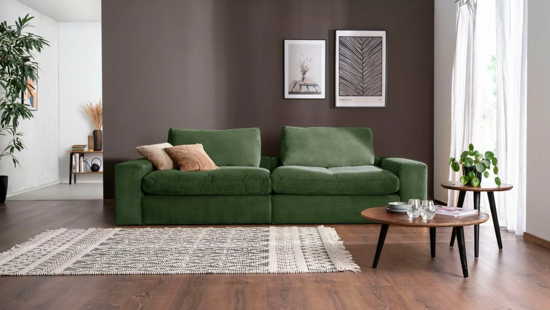 alina Big-Sofa Sandy, mit losen Sitz und Rückenkissen, in modernem Cordstof günstig online kaufen
