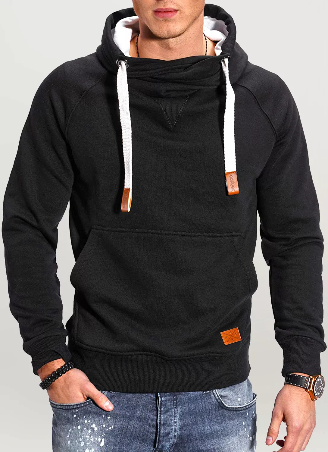 behype Kapuzensweatshirt "JULES", mit hohem Kragen günstig online kaufen