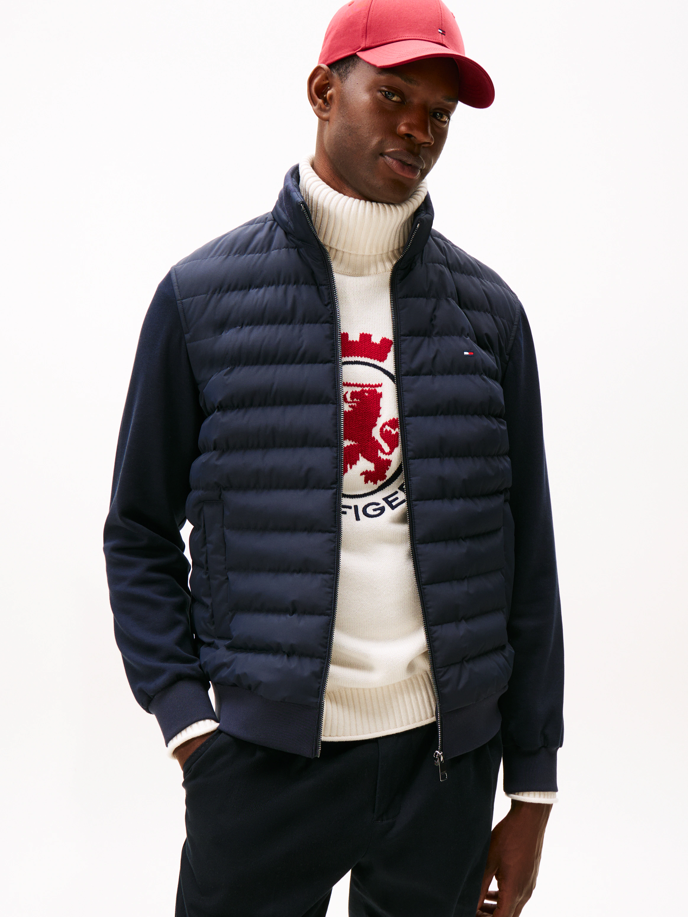 Tommy Hilfiger Steppjacke "MIX MEDIA HOODED ZIP THROUGH", mit Kapuze, mit g günstig online kaufen