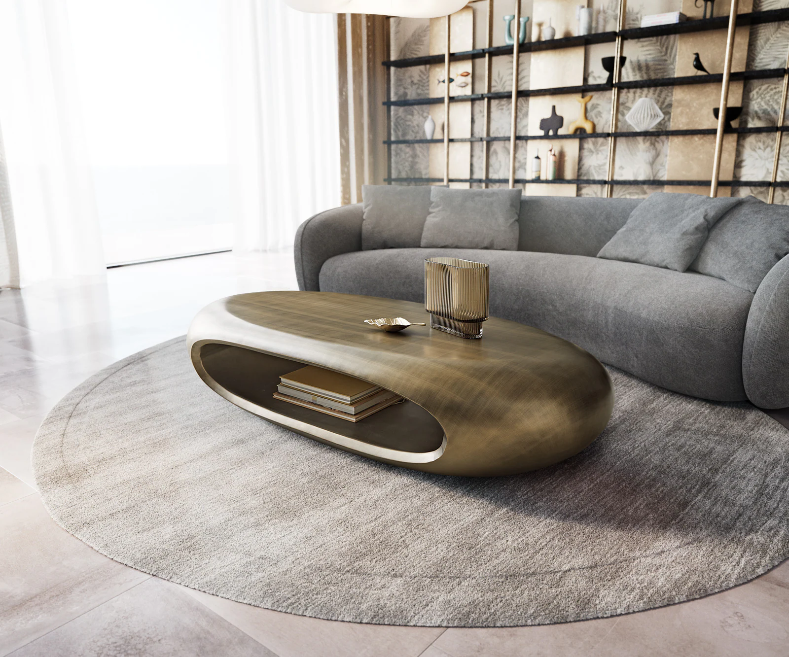 Couchtisch Sinor 140x65 cm Metallic Gold günstig online kaufen