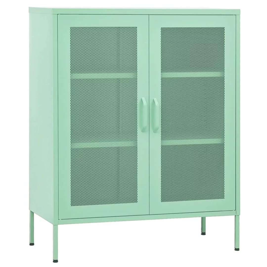 vidaXL Vitrine Lagerschrank Minzgrün 80x35x101,5 cm Stahl günstig online kaufen